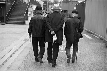 Covid 19 Coronavirus in Korea : Street pictures  face mask