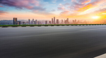 Urban road and urban architectural landscape