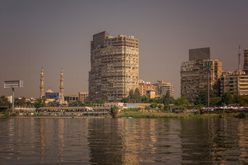 Naklejka premium Cairo view from Nile river, Egypt.