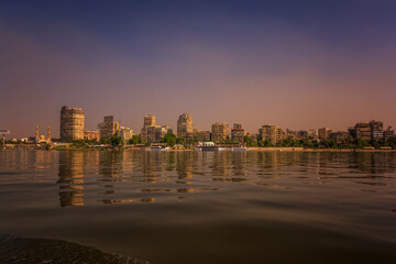 Obraz premium Cairo view from Nile river, Egypt.