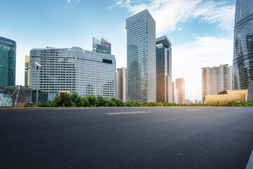 Urban road and urban architectural landscape