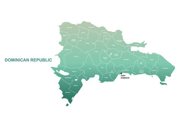 Obraz premium dominican republic map. vector map of dominican republic in caribbean.