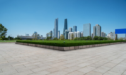 Urban road and urban architectural landscape