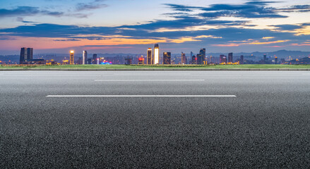 Urban road and urban architectural landscape