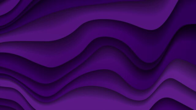 Dark violet paper waves abstract motion design. Seamless looping. Video animation Ultra HD 4K 3840x2160