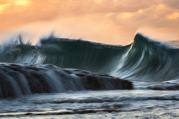 Motion blur photo of a large wave, Sydney Australia