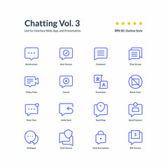 chat icon set part 3 graphic design vector illustration