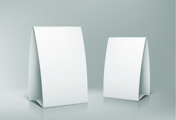Table Tent isolated on grey background. Vector illustration