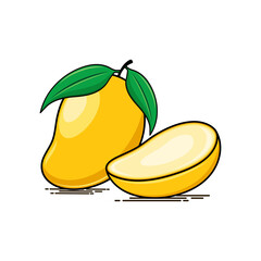 mango vector illustration with mango half mango