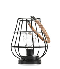 Stylish lamp on white background