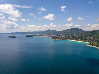 The beach and the white sandy beach are beautiful and adorn the Andaman sea to be colorful.