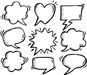 Hand drawn of Comic speech bubbles, vector illustration