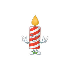 Cartoon drawing concept of candle showing cute wink eye