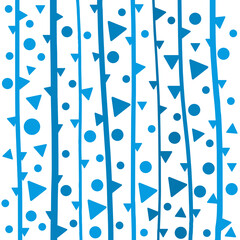 Blue Vertical Lines Triangles Circles Square
