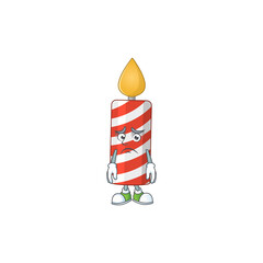 Candle Caricature design picture showing worried face