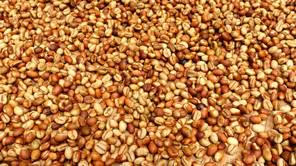  Close up of coffee beans for background                                