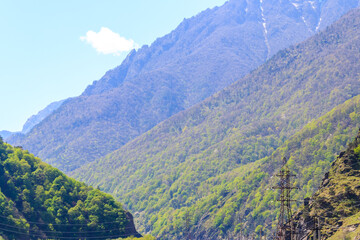Naklejka premium View on the Caucasian mountains in Georgia