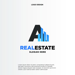 A Initial logo concept with building template vector.
