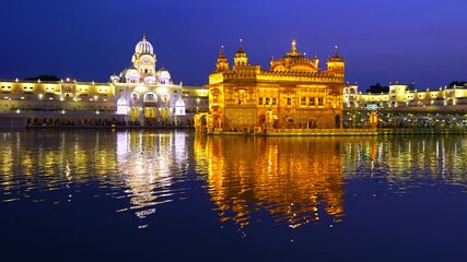 The Golden Temple, Sikh temple in the Indian town of Amritsar. In India it is called Harmandir Sahib and it is close to the Pakistan border. Punjab State, India, Asia