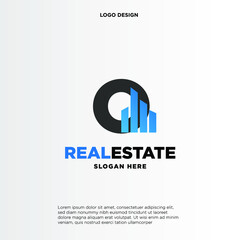 O Initial logo concept with building template vector.