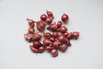 Red Onion White Isolated Background