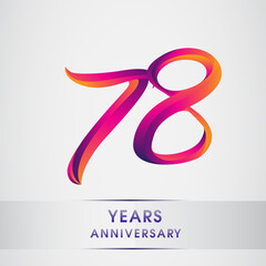 78th Years anniversary celebration logotype colorful design, Birthday logo on white background