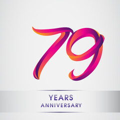 79th Years anniversary celebration logotype colorful design, Birthday logo on white background