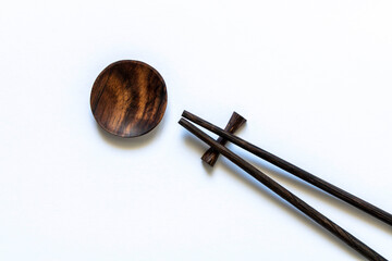 Accessories for sushi on a light background. Close up. Selective focus.