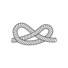 Eternity knot - cartoon rope tying into infinity sign