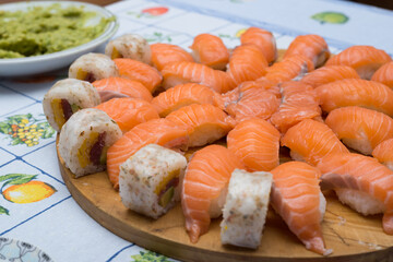 Treviso, Italy, 02/23/2020 , Home made sushi.