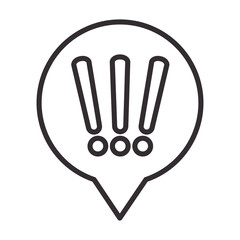alert icon, exclamation mark attention danger precaution, line style design