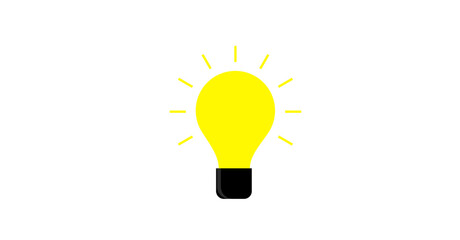 yellow light bulb. Symbol of creativity, visions, ideas, inspiration and motivation