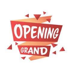 grand opening sticker coronavirus quarantine is over advertising campaign concept poster label flyer vector illustration