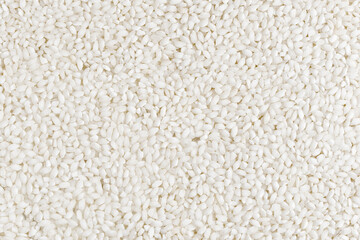 White dry rice. Top view. Texture.