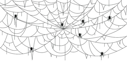 Spider Web Halloween Background Design Elements Spooky Scary Horror Decor Vector