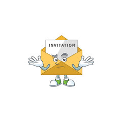 Fototapeta premium A cartoon image of invitation message in smirking face