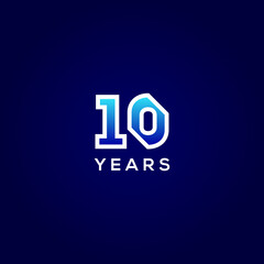 10 Years Anniversary Gradient Number Vector Design