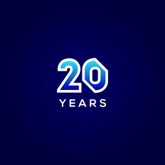 20 Years Anniversary Gradient Number Vector Design