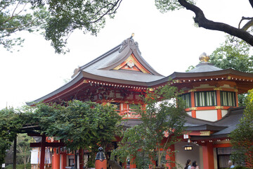 Obraz premium Chiba, Japan, 08/22/2019 , Chiba Shrine on the last day of the 893rd Myoken Big Festival.