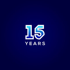 15 Years Anniversary Gradient Number Vector Design