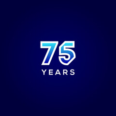 75 Years Anniversary Gradient Number Vector Design