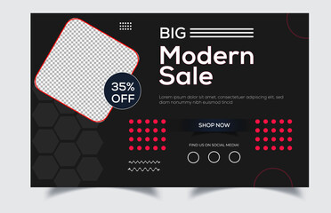 Sale banner template design, Big modern sale special offer. Vector illustration.