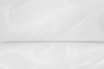 Abstract grey background powerful effect lighting. White blurred waves design. Business backdrop.