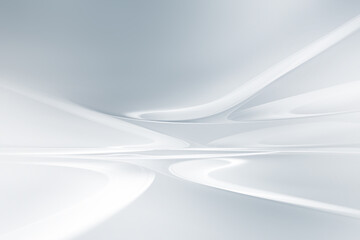 White gray perspective flow waves background. Blurred pattern lines. Abstract creative graphic. Decorative business style.