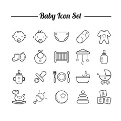 Collection of baby icon set
