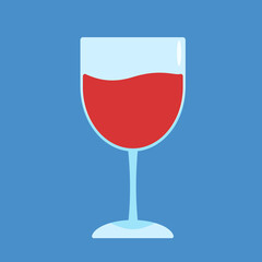 A glass of red wine, vector illustration