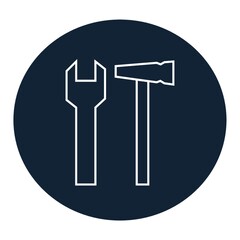 Spanner with hammer icon