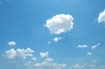 Naklejka na ściany i meble Blue sky background and white clouds soft