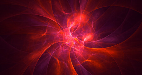 3D rendering abstract red fractal light background