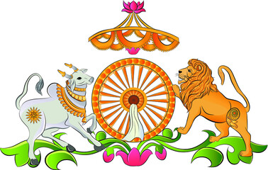 Logo design as digital art of "AHIMSA PARMO DHARMA".     